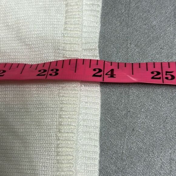 Express Small White Rhinestone Embellished Shoulders Scoop Neck Knit Top Bling - Picture 10 of 10